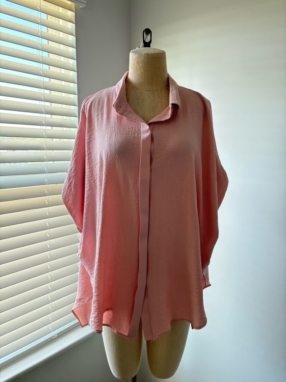 Bucketlist Women's Hidden Placket High Low Button Down Top